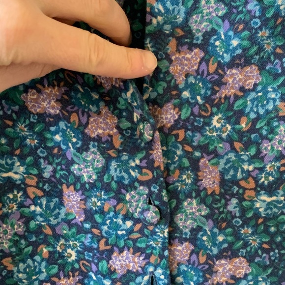 Laura Ashley, vintage, prairie, victorian, lace collar, greenish blue, eighties - Picture 15 of 16